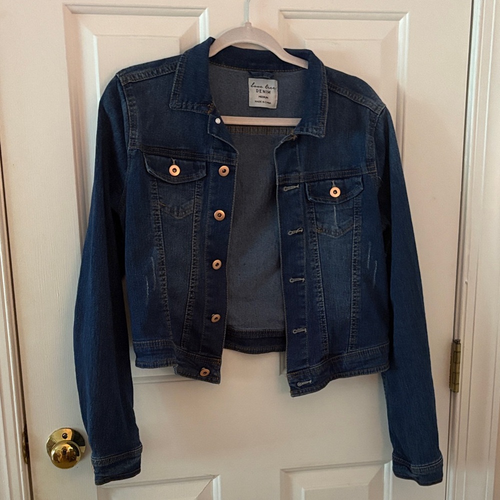 Love Tree Dark Blue Jean Jacket